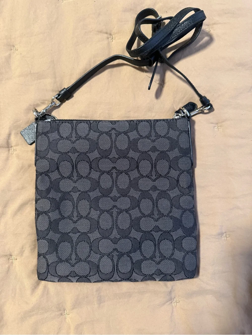 Coach Black Signature Crossbody Pouch